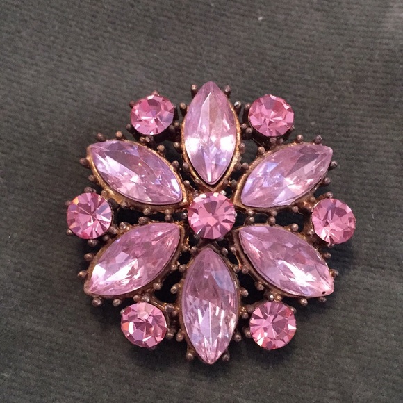 Vintage Pink Rhinestone Pin